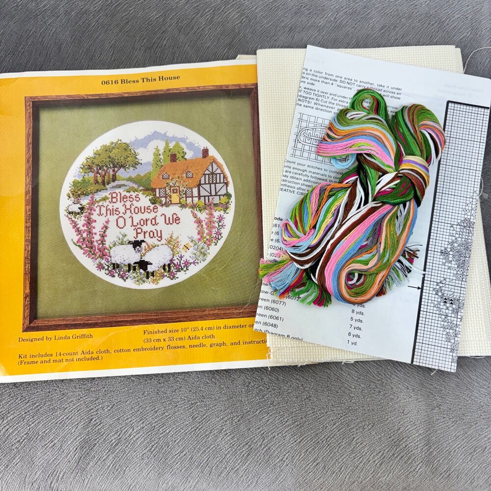 Bless This House O Lord We Pray Counted Cross Stitch Kit VTG Creative Circle
